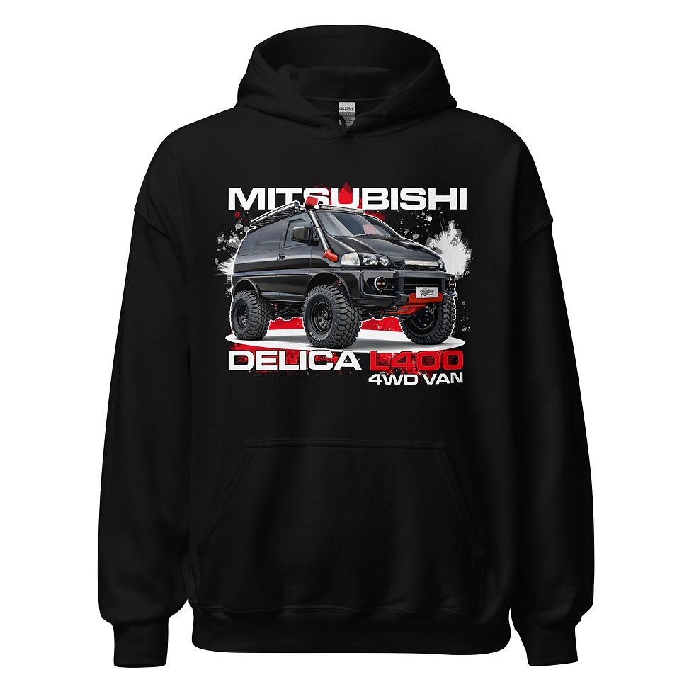 Thumbnail: Unisex Hoodie "DELICA L400" Large FRONT print