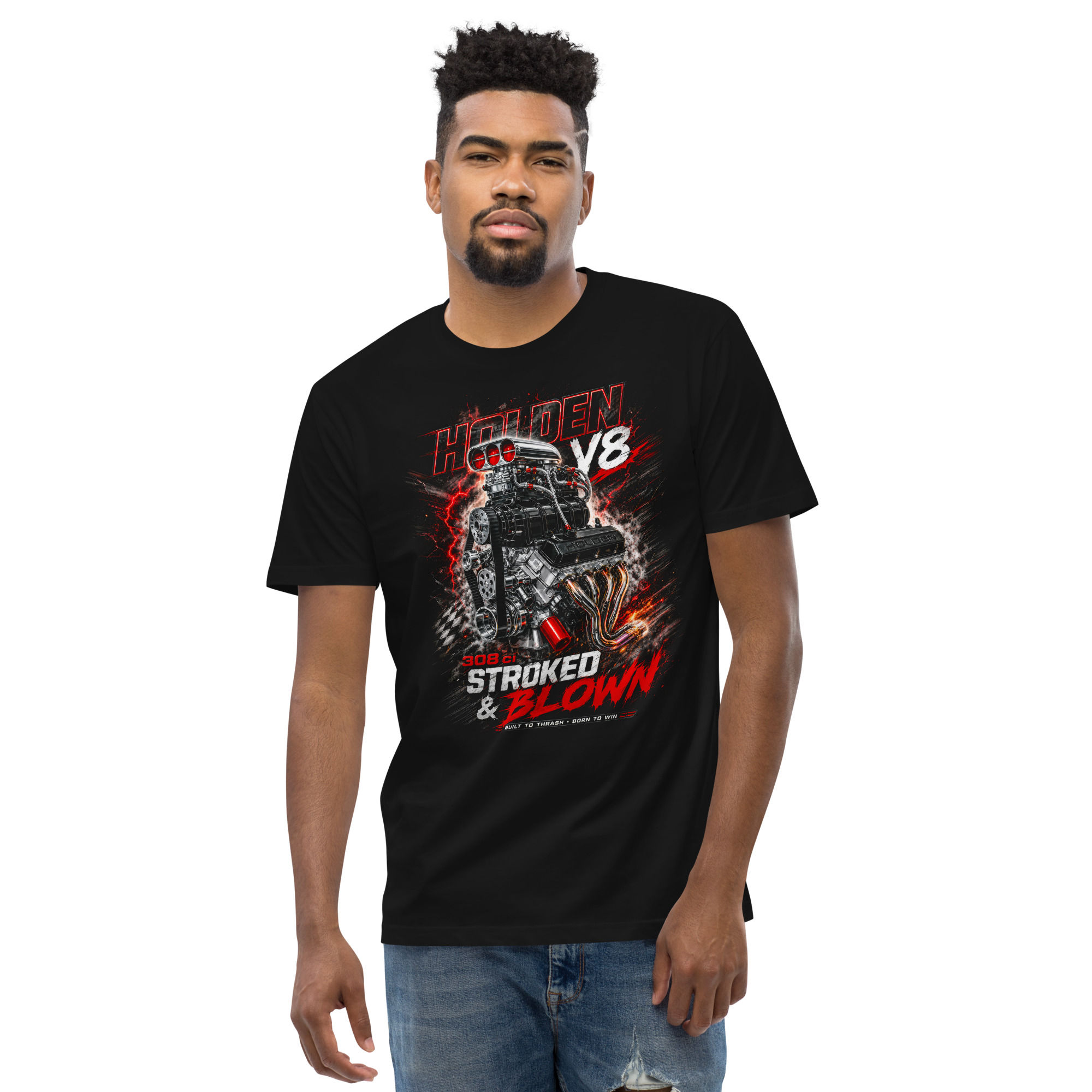 Men's 100% Cotton Tee "BLOWN 308" Large Front Print