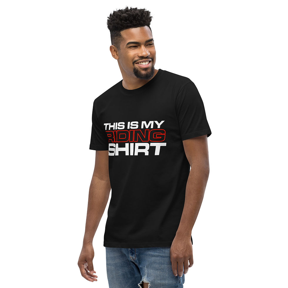 Thumbnail: Men's 100% Cotton Tee "MY RIDING SHIRT" Large Front Print