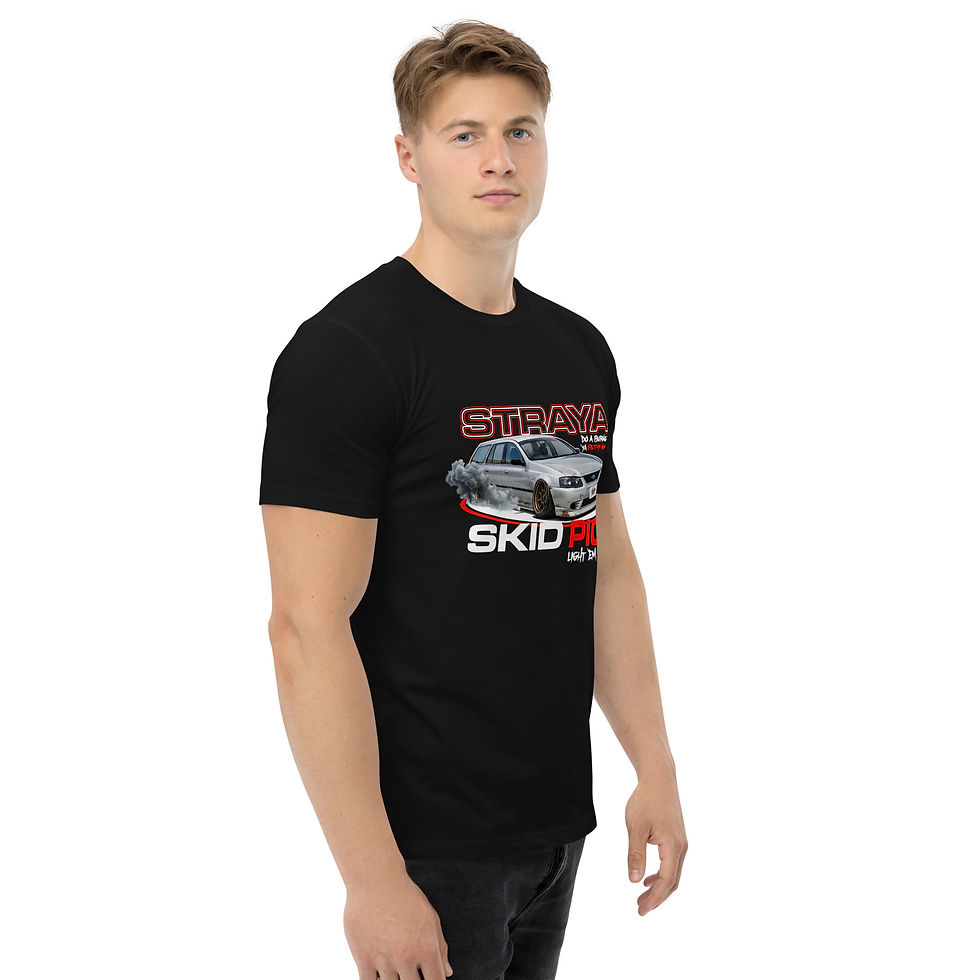 Thumbnail: Men's 100% Cotton Tee "SKID PIG" Large Front Print