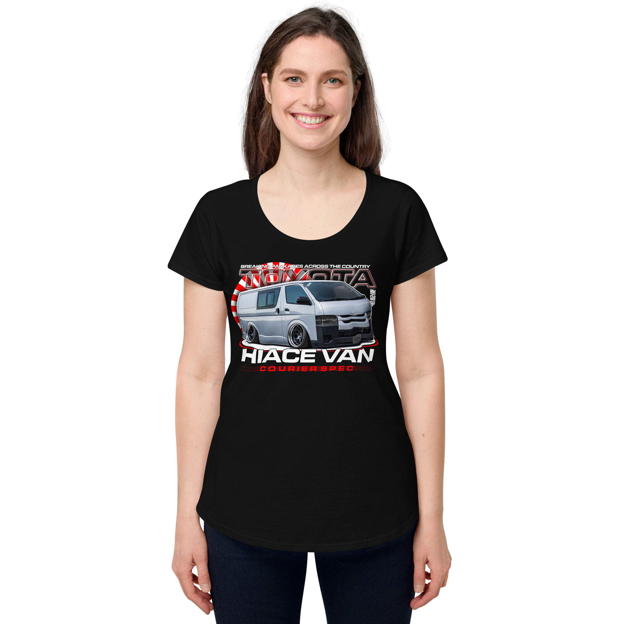 Women’s 100% Cotton Tee "HIACE-OLD" Large Front Print