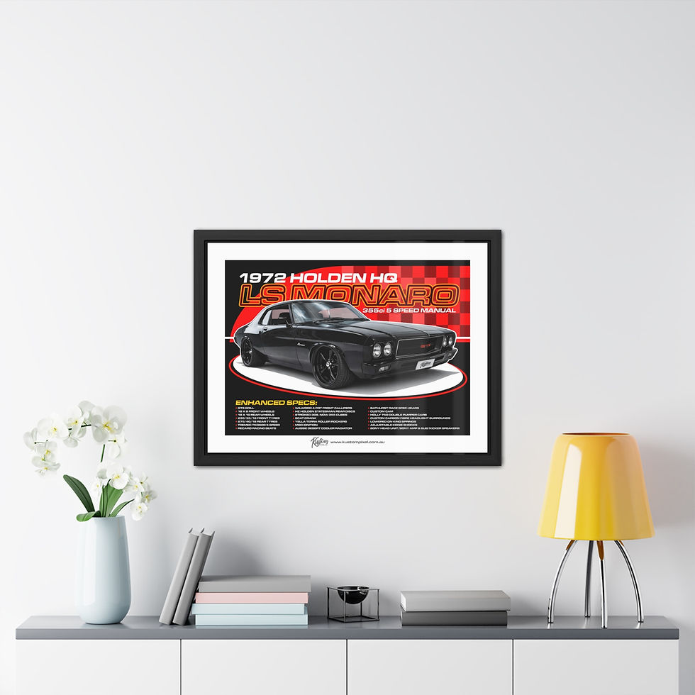 Thumbnail: 1972 Holden HQ LS Monaro Framed Poster with Border- (32"x24")