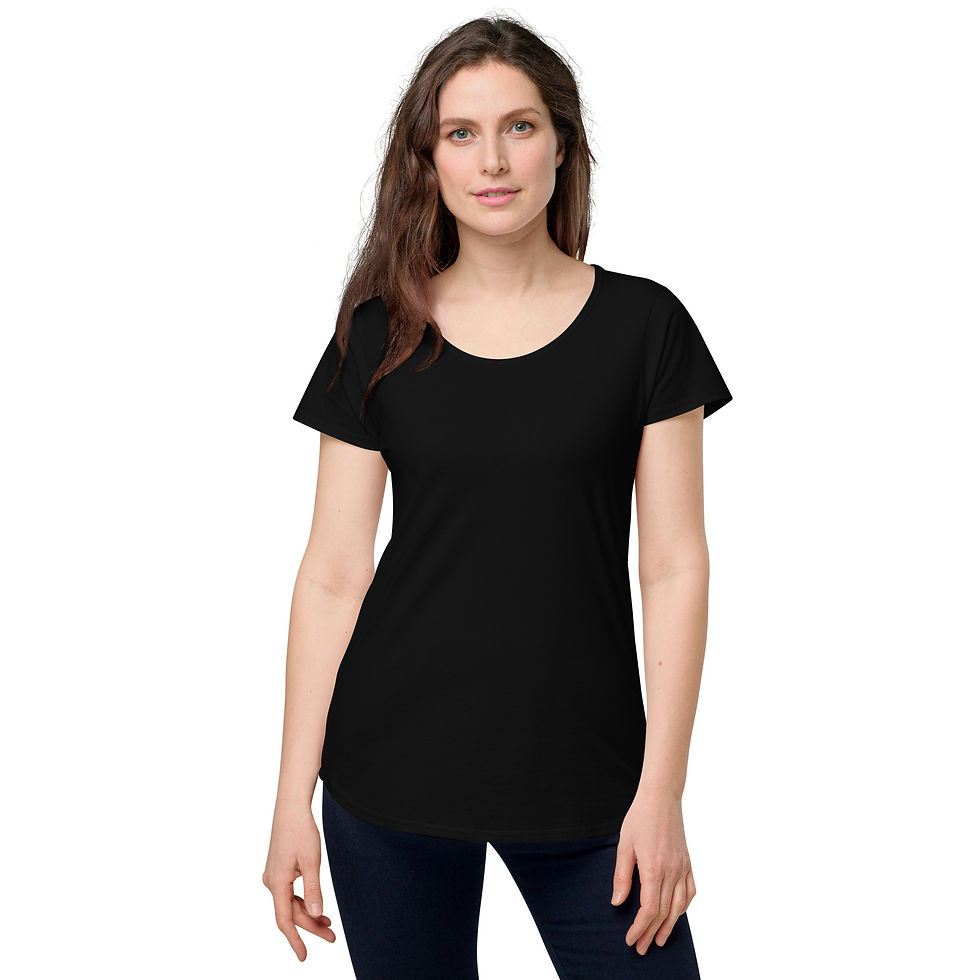 Thumbnail: Women’s round neck tee 100% Cotton "HQ MONARO FRONT" Back Print