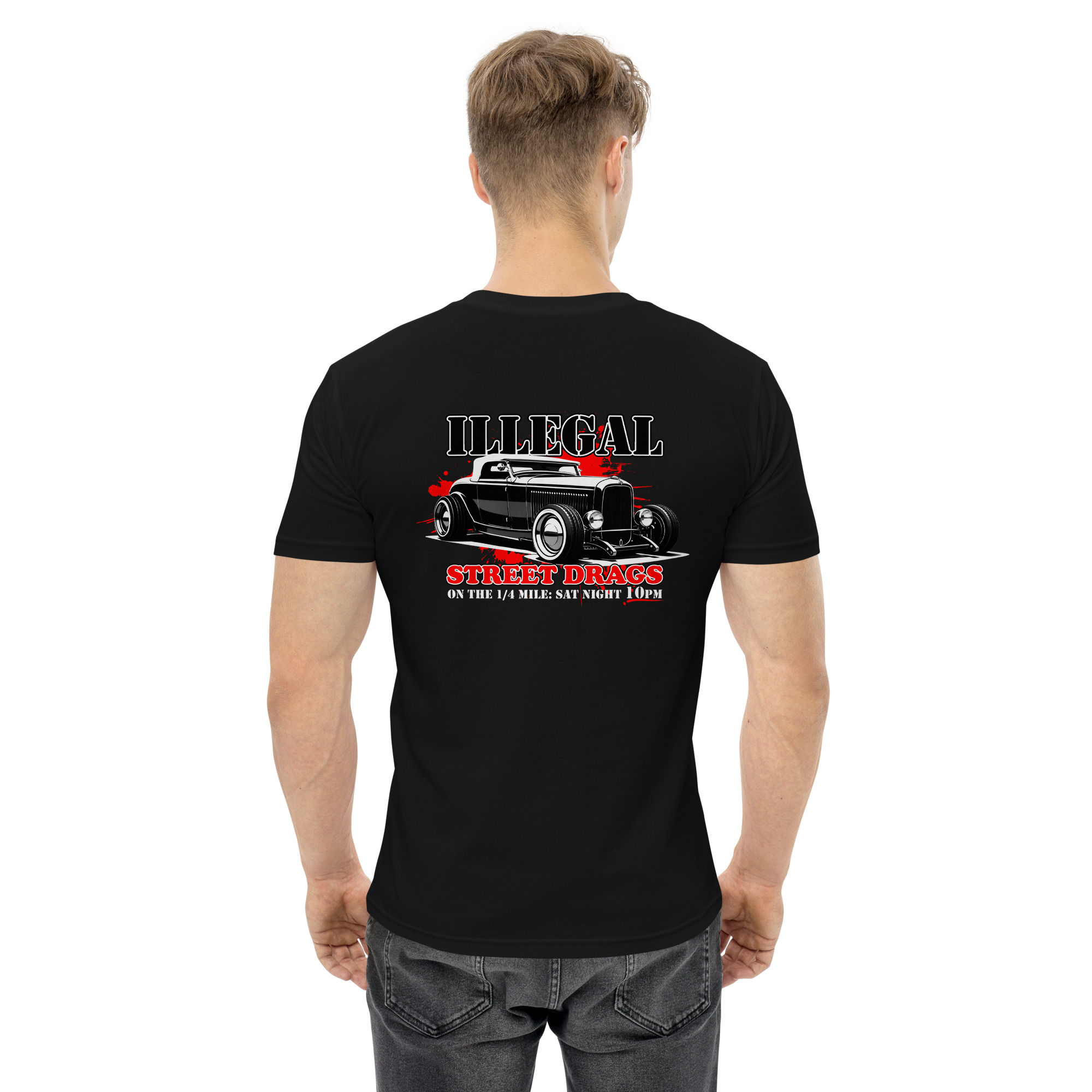 Men's 100% Cotton Tee "ILLEGAL-2" Large BACK Print