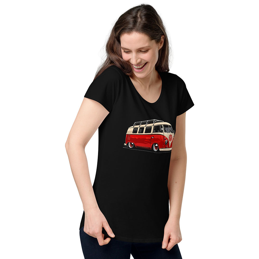 Thumbnail: Women’s round neck tee 100% Cotton "KOMBI" Front Print