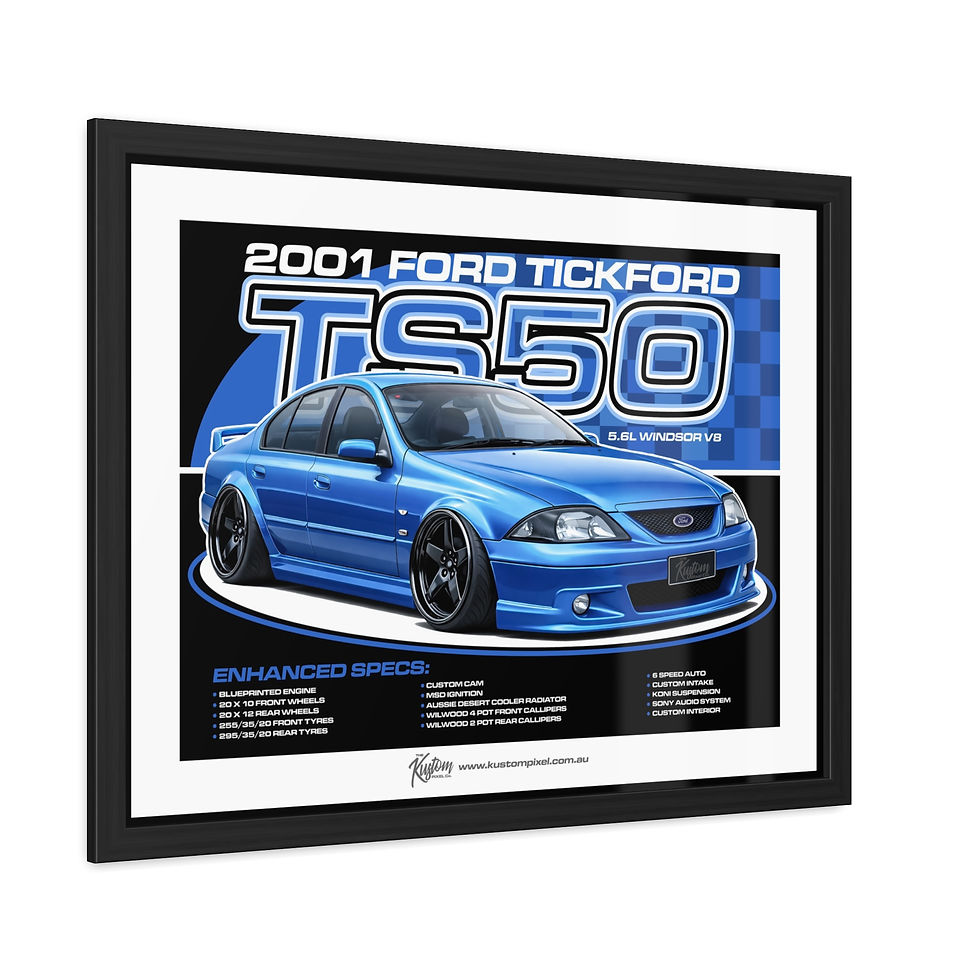 Thumbnail: 2001 Ford Tickford TS50 Framed Poster with Border- (32"x24")