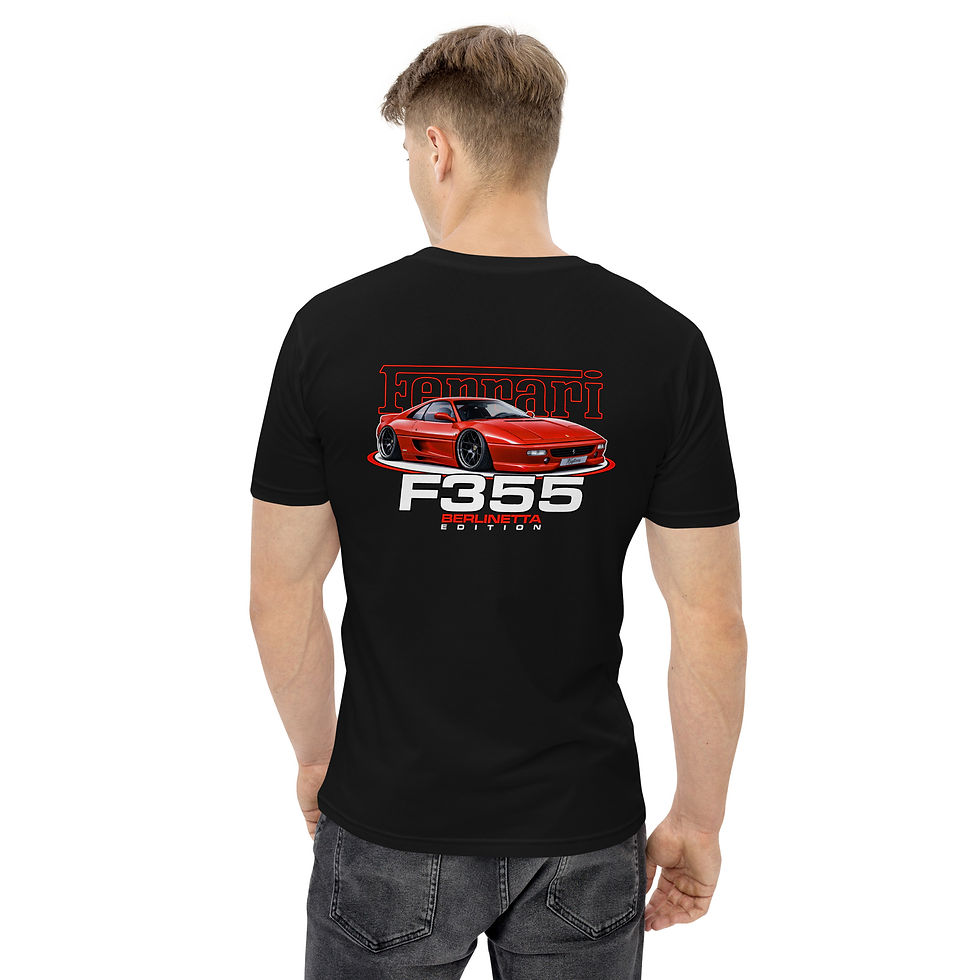 Thumbnail: Men's 100% Cotton Tee "F355" Large BACK Print