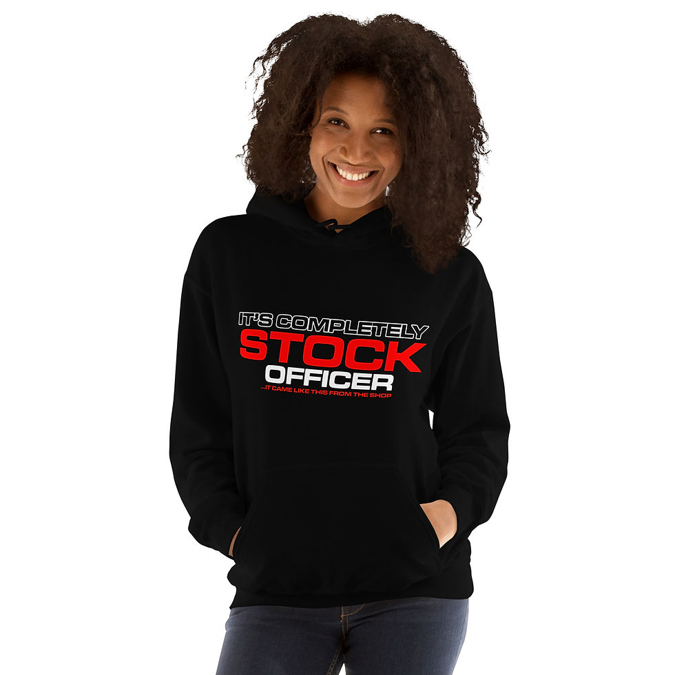 Thumbnail: Unisex Hoodie "COMPLETLEY STOCK" Large FRONT print