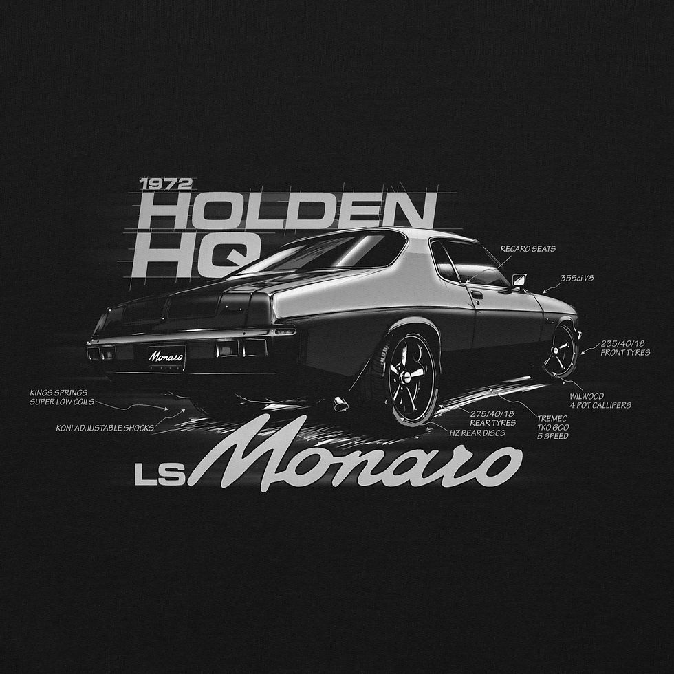 Thumbnail: Unisex Hoodie "HQ MONARO-MIDNIGHT SPECIAL" Large FRONT Print