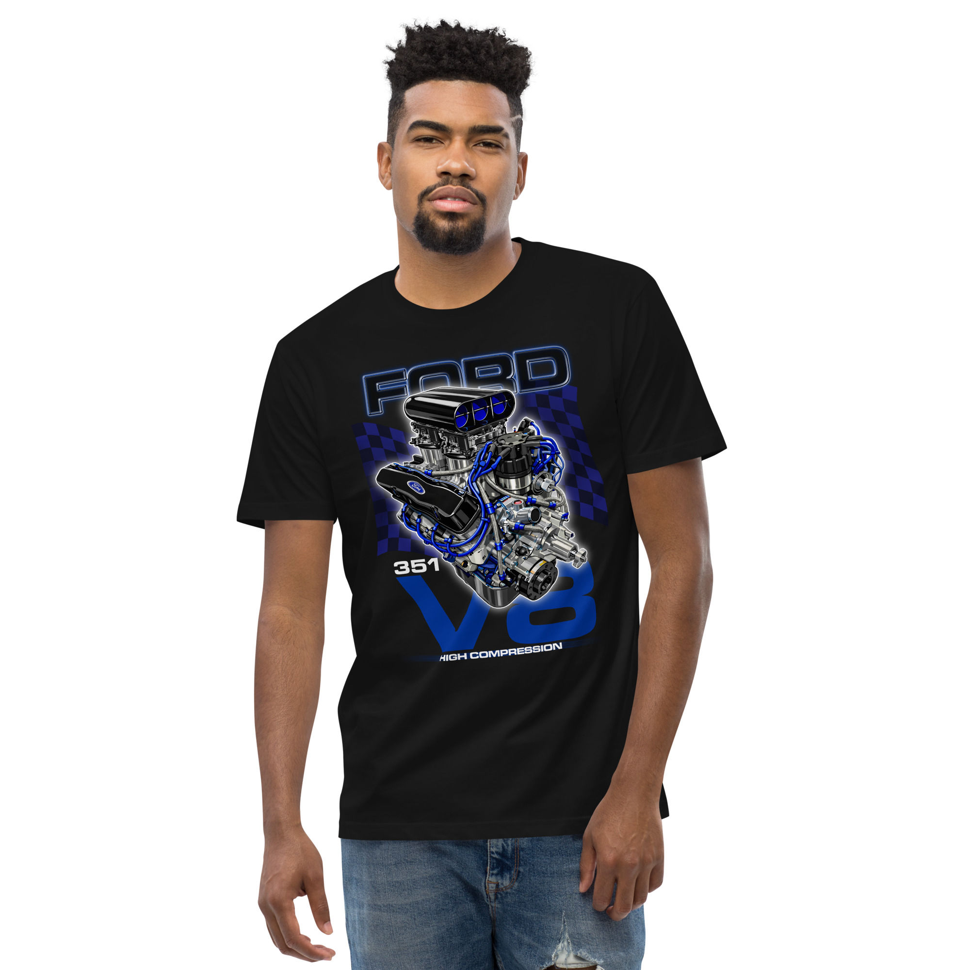 Men's 100% Cotton Tee "351" Large Front Print