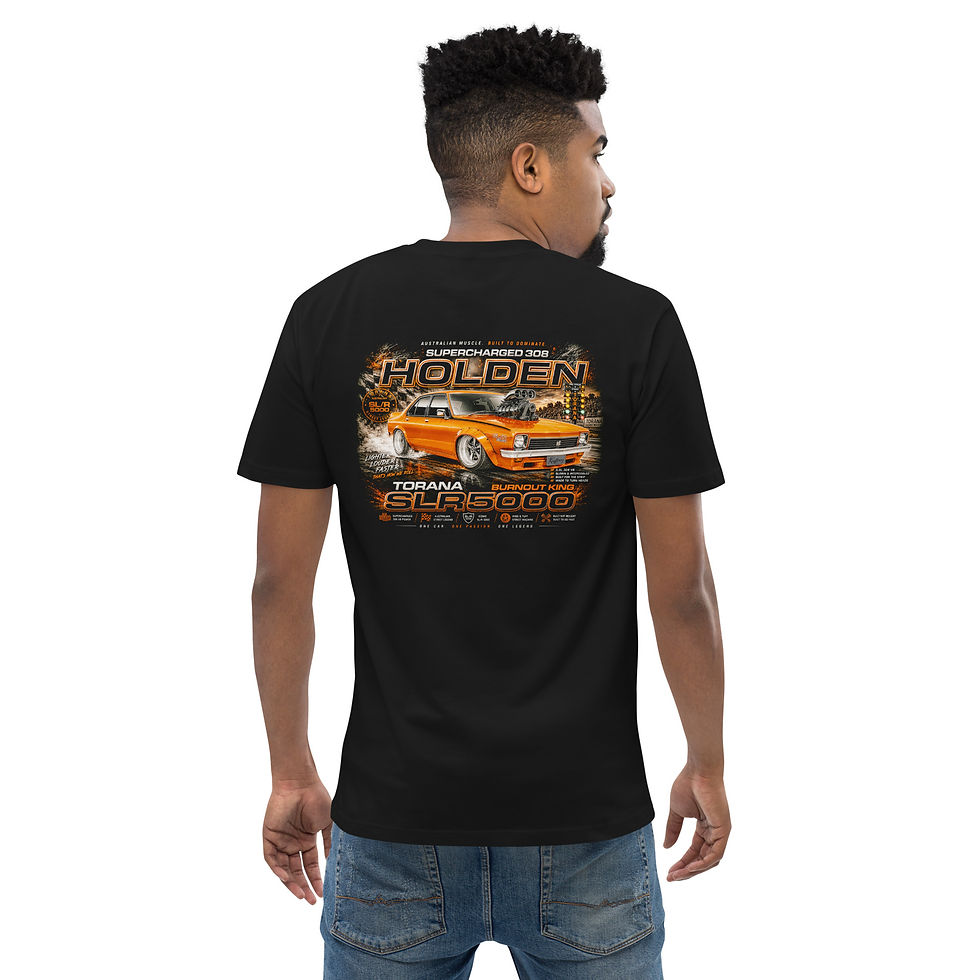Thumbnail: Men's 100% Cotton Tee "SLR5000" Large Back Print