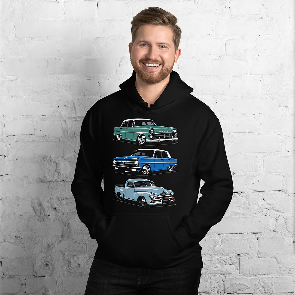 Thumbnail: Unisex Hoodie "CLASSIC AUSSIE TRIO" front print