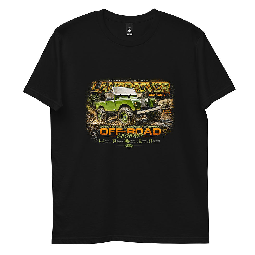 Thumbnail: Men's 100% Cotton Tee "LANDY" Large Front Print