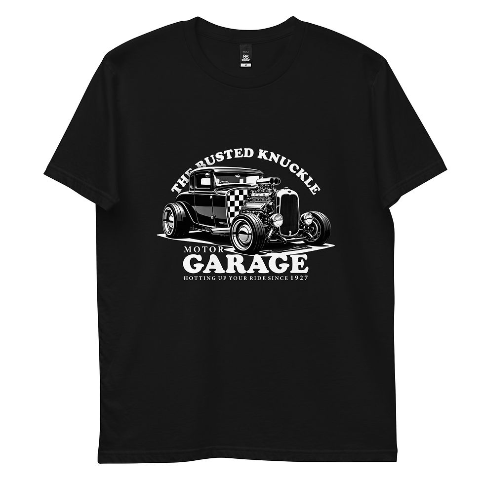 Thumbnail: Men's 100% Cotton Tee "BUSTED KNUCKLE-01" Large Front Print