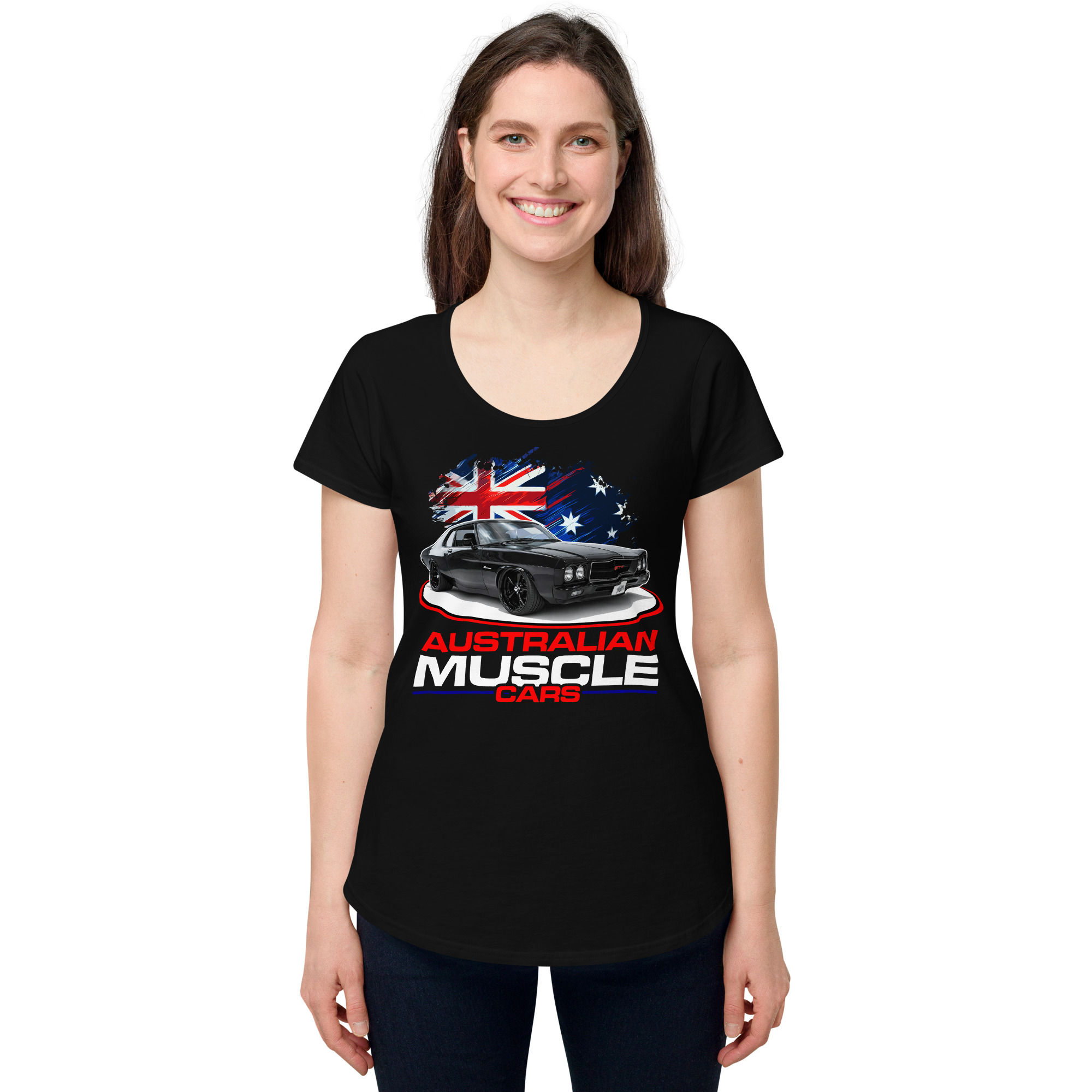 Women’s 100% Cotton Tee "MONARO" Large Front Print
