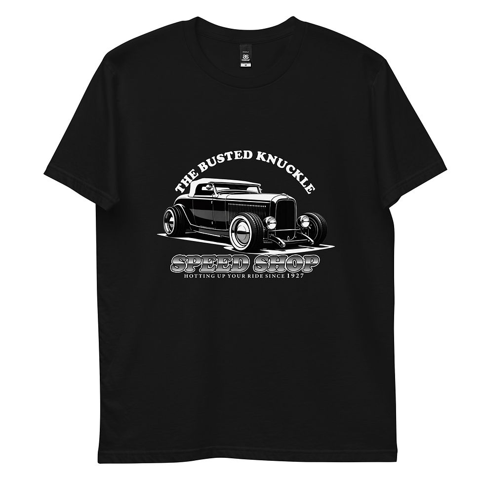 Thumbnail: Men's 100% Cotton Tee "SPEED SHOP" Large Front Print