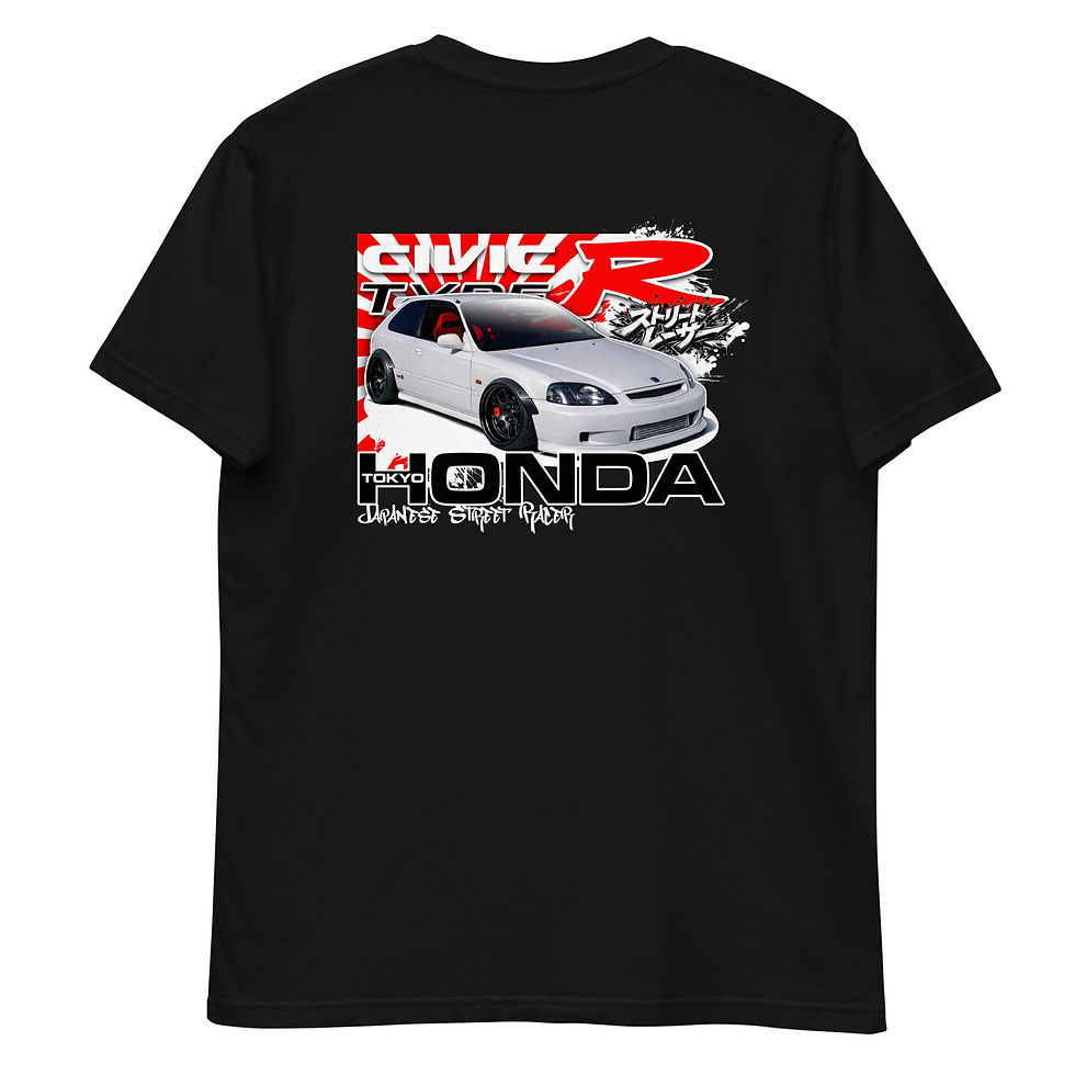 Thumbnail: Men's 100% Cotton Tee "CIVIC TYPE R" Large BACK Print