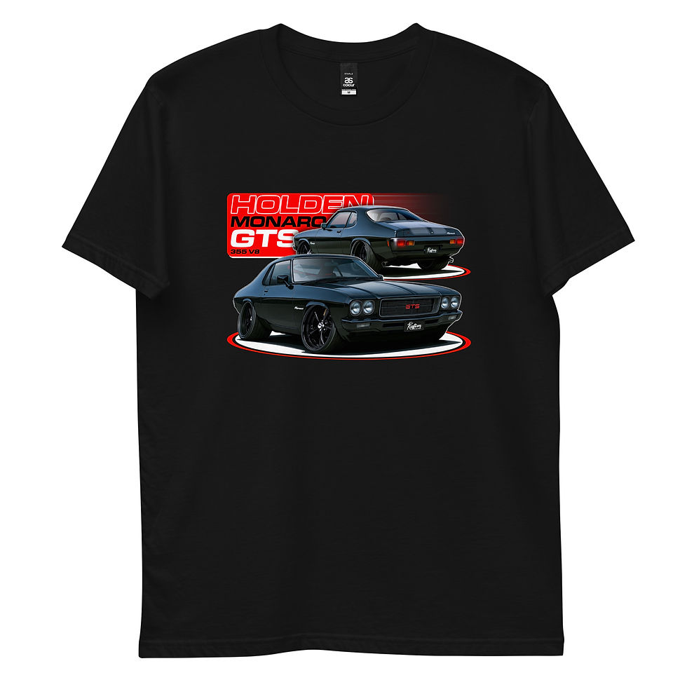 Thumbnail: Men's 100% Cotton Tee "MONARO FRONT & BACK" Large Front Print