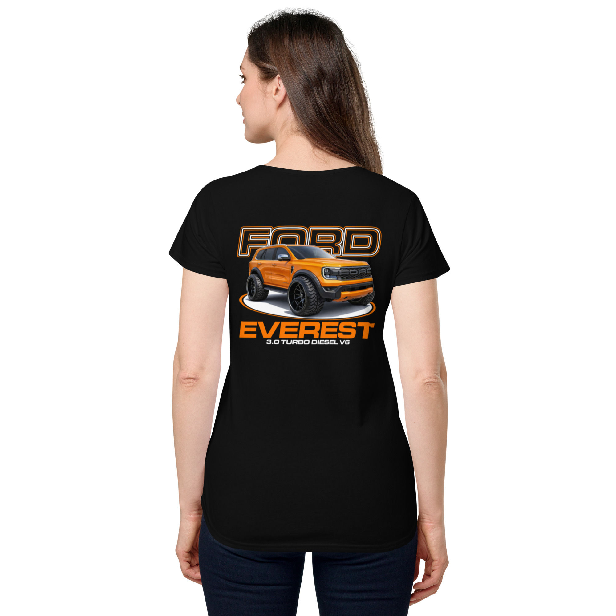 Women’s round neck tee 100% Cotton "EVEREST" BACK Print