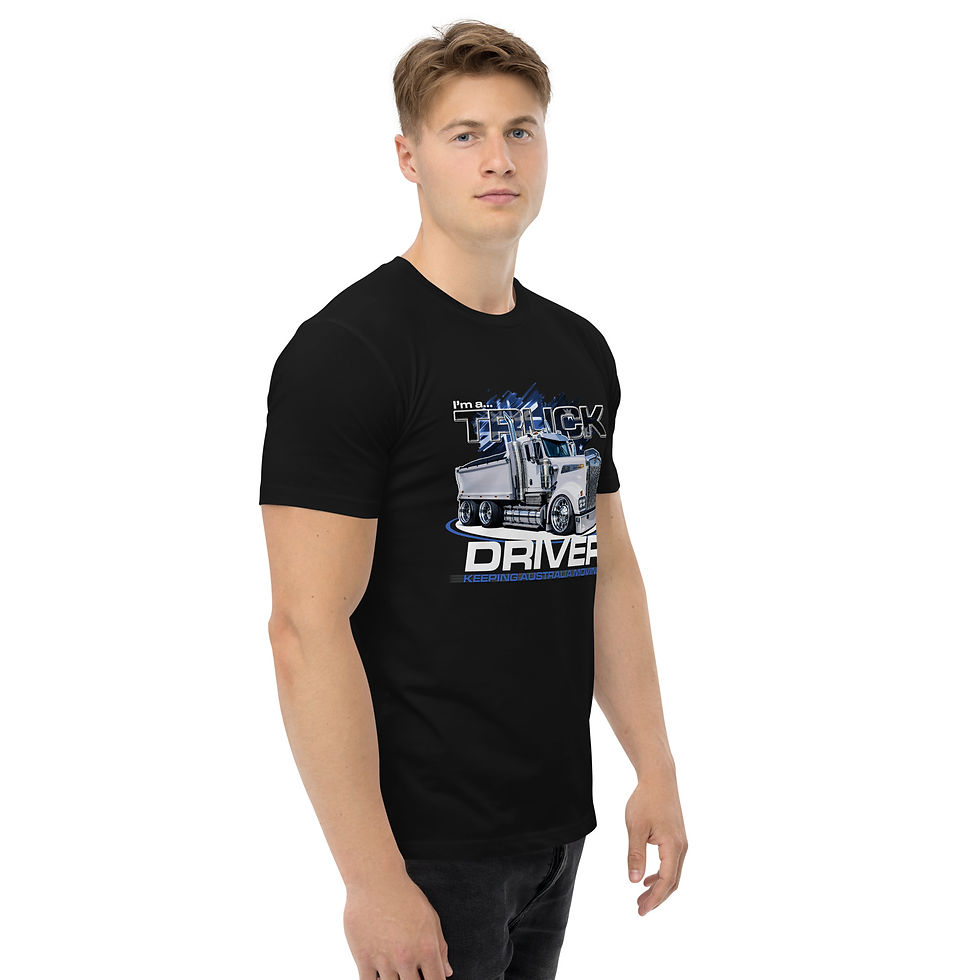 Thumbnail: Men's 100% Cotton Tee "TRUCKIE" Large Front Print