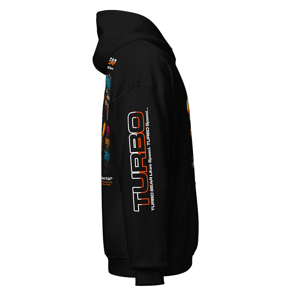 Thumbnail: Unisex Hoodie "TURBO BEAR" Print Front, Back, Both Sleeves