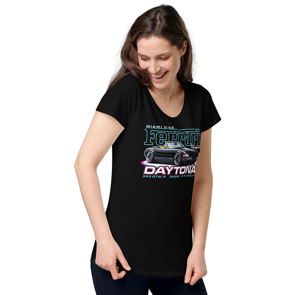 Thumbnail: Women’s 100% Cotton Tee "DAYTONA" Large Front Print
