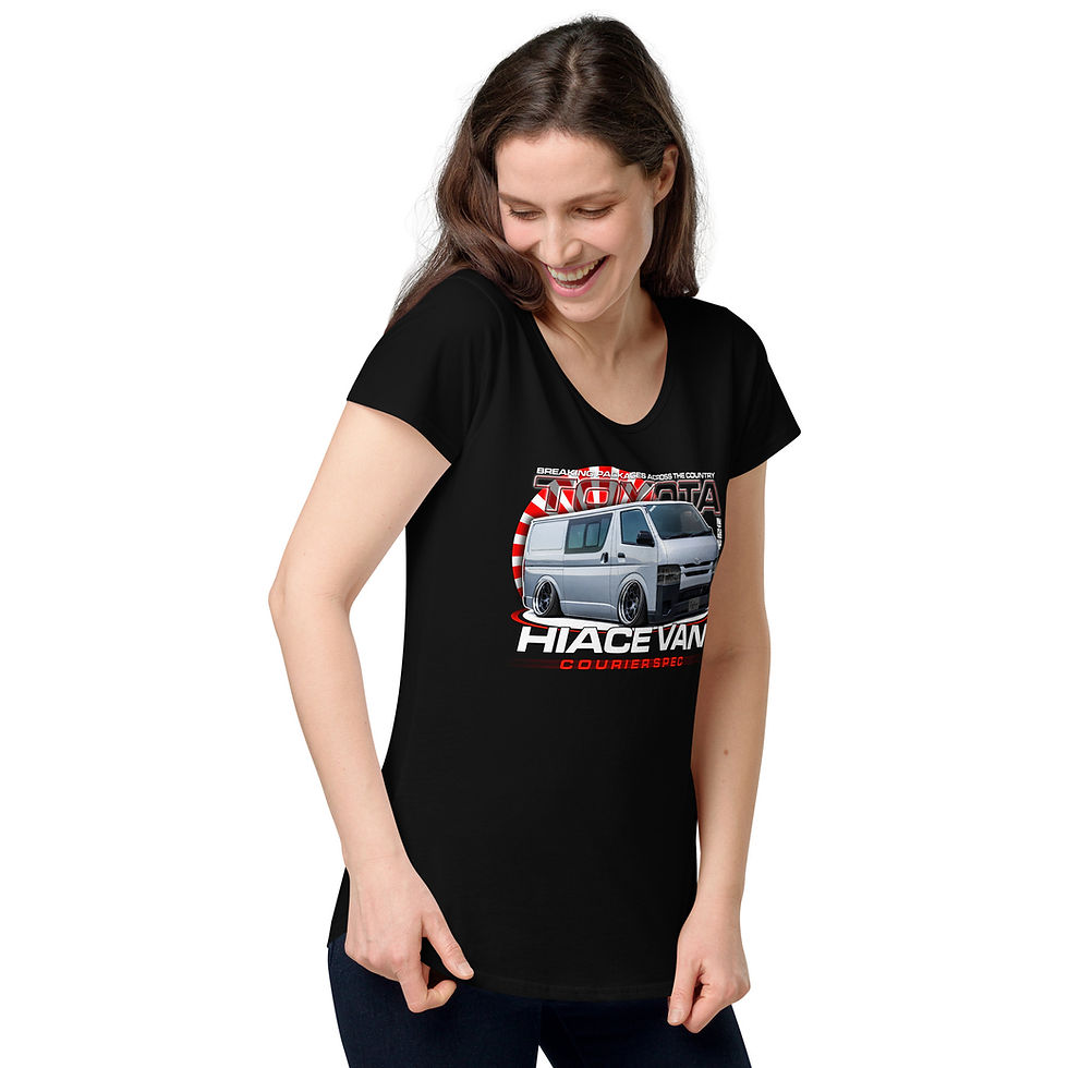 Thumbnail: Women’s 100% Cotton Tee "HIACE-OLD" Large Front Print