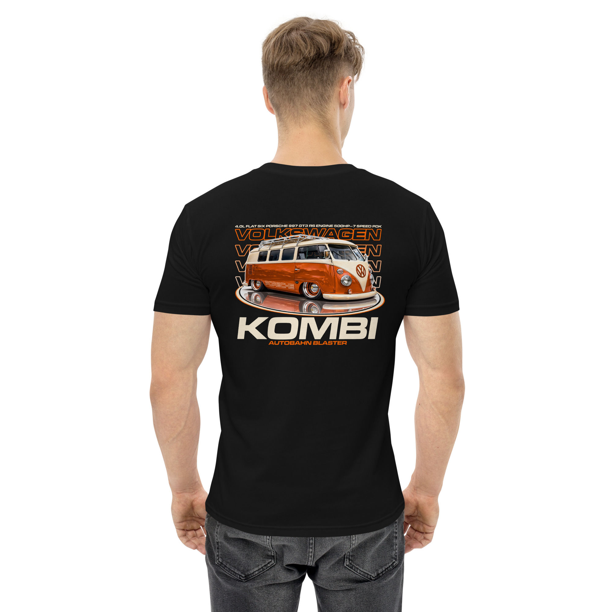 Men's 100% Cotton Tee "KOMBI" Large BACK Print