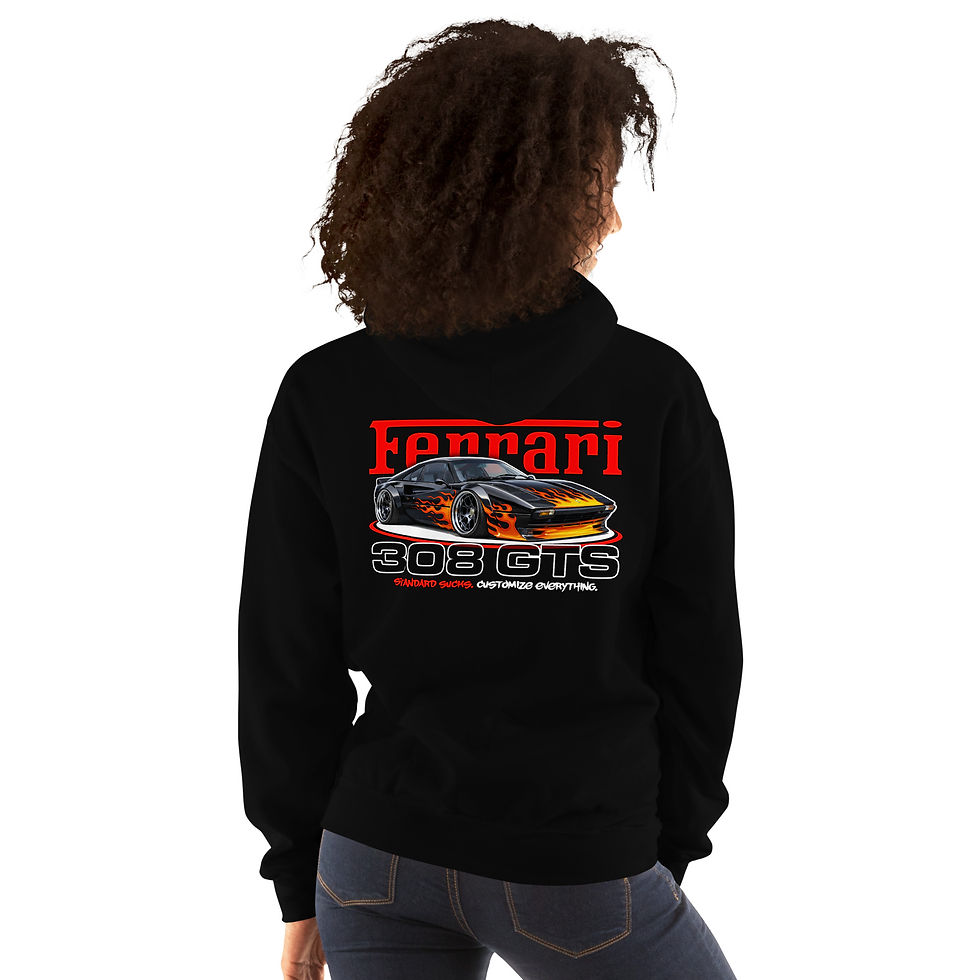 Thumbnail: Unisex Hoodie "308 GTS" Large FRONT print
