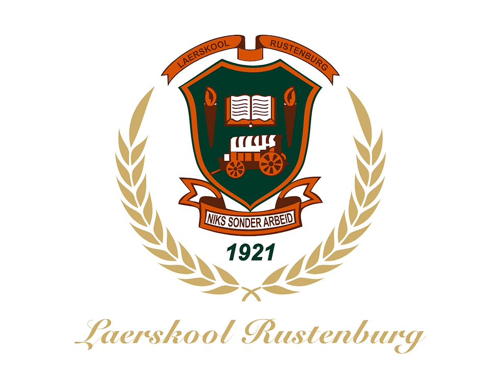 Laerskool Rustenburg logo with contact details of NW-AGA Archery