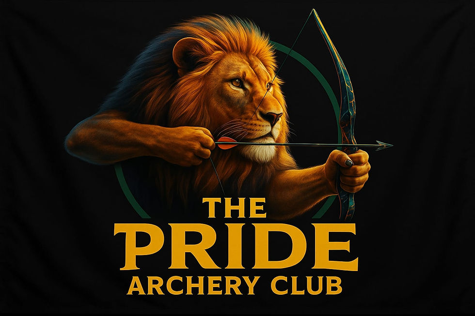 The Pride Archery Club logo with lion archer details