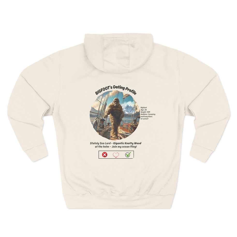 Thumbnail: Bigfoots Dating Profile Knotty Wood Fleece Hoodie, Gigantic Knotty Wood 