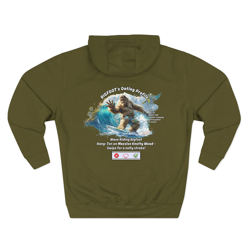 Thumbnail: Bigfoot's Dating Profile Knotty Wood Hoodie, Bigfoot Gifts, Sasquatch Gifts
