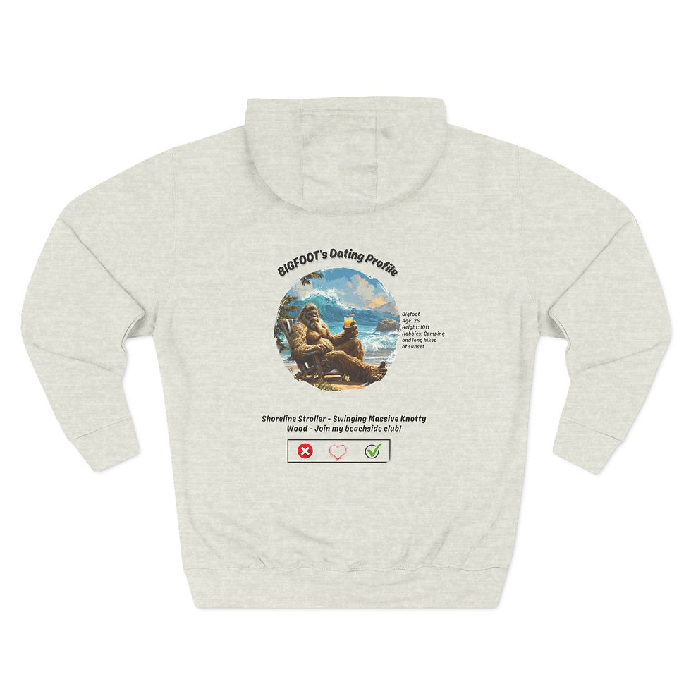 Thumbnail: Bigfoots Dating Profile Knotty Wood Hoodie, Bigfoot Gifts