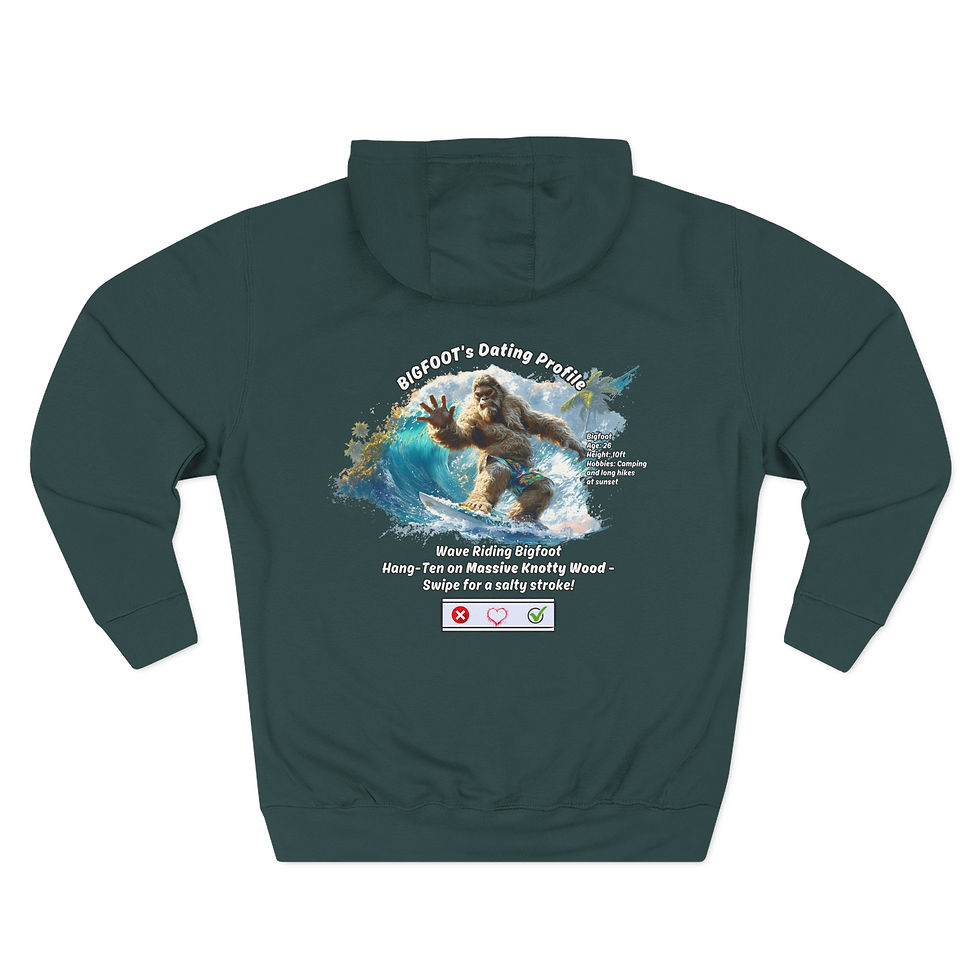 Thumbnail: Bigfoot's Dating Profile Knotty Wood Hoodie, Bigfoot Gifts, Sasquatch Gifts