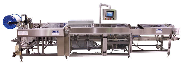 The bodolay c - 50 form fill and seal machine with the zipper roller and plastic reem on the back.