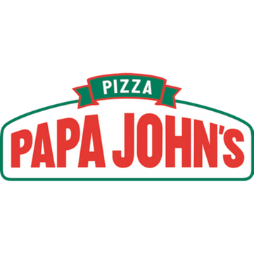 Logo de la cadena de restaurantes Papa John's con el texto PIZZA.