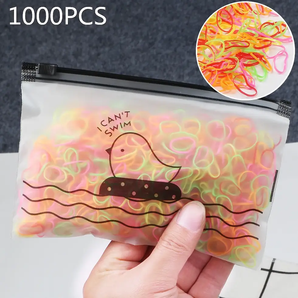 Thumbnail: 1000Pcs/Pack Nylon Disposable Elastic Hair Bands for Girls
