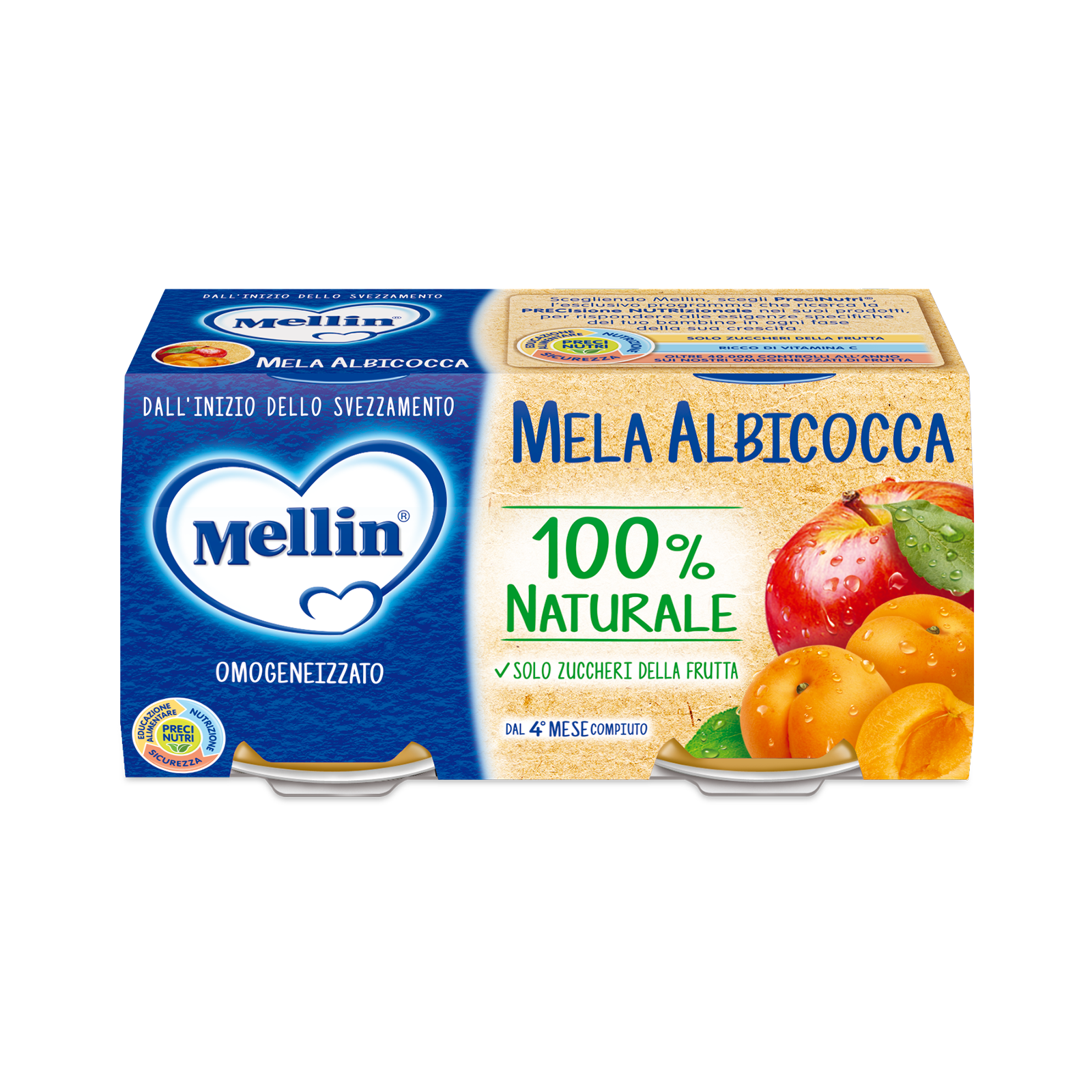 Mellin omogeneizzato MELA ALBICOCCA 80gr x2