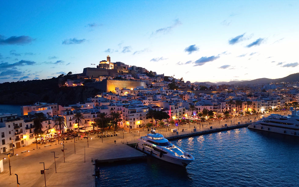 Seas the Day in Dalt Vila (Old Town) Ibiza Town, Ibiza at dusk.
