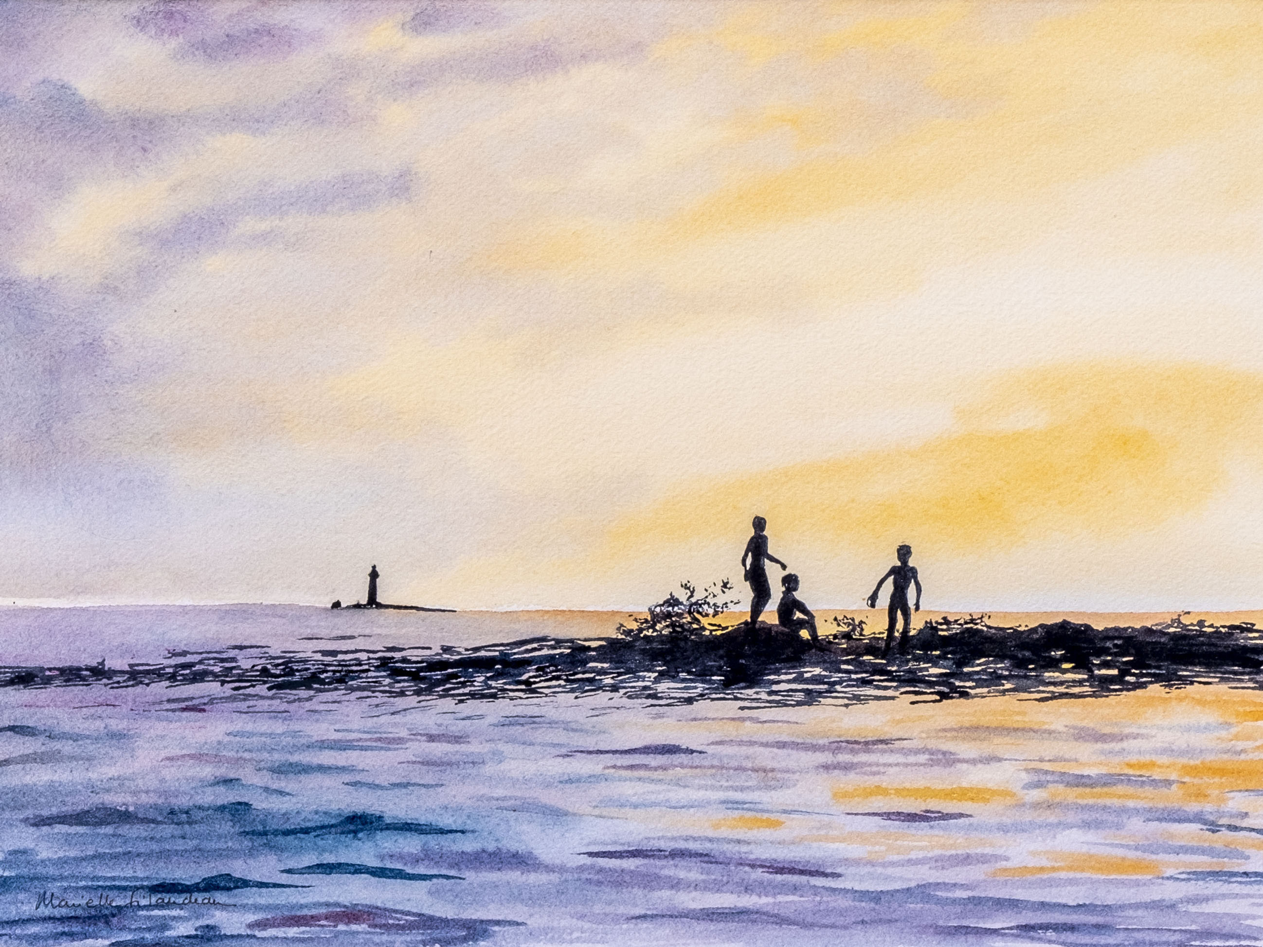 Aquarelle Marielle Filaudeau
Couchant à La Paracou, Les Sables d'Olonne