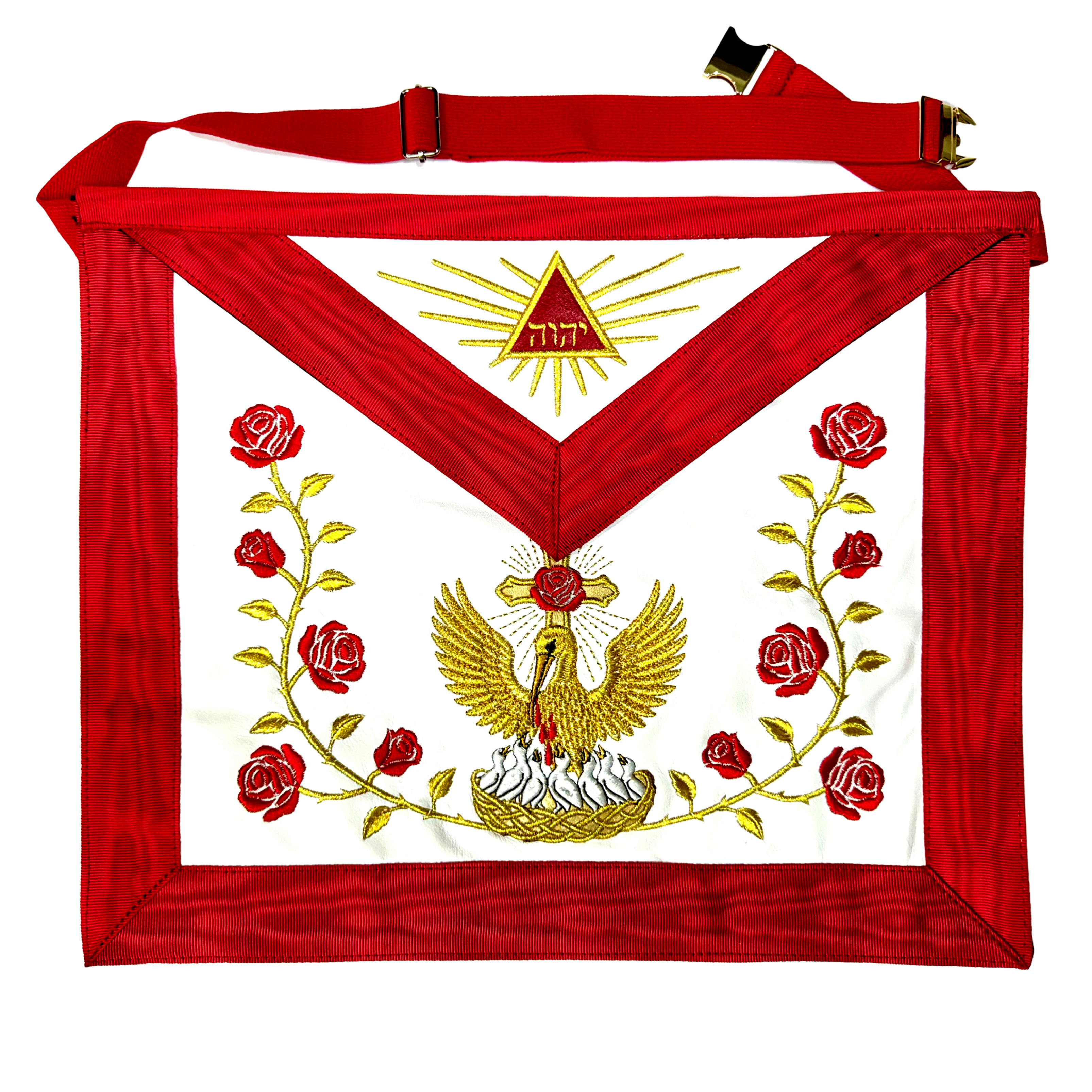 Arreo Grado 18º – Príncipe Rosacruz. Edición Élite | Piel genuina & Moiré