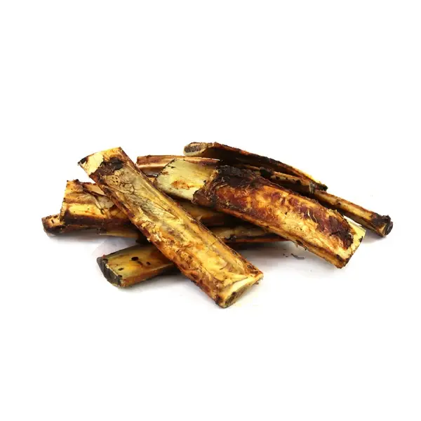 Small pile of natural beef rib bones for dogs