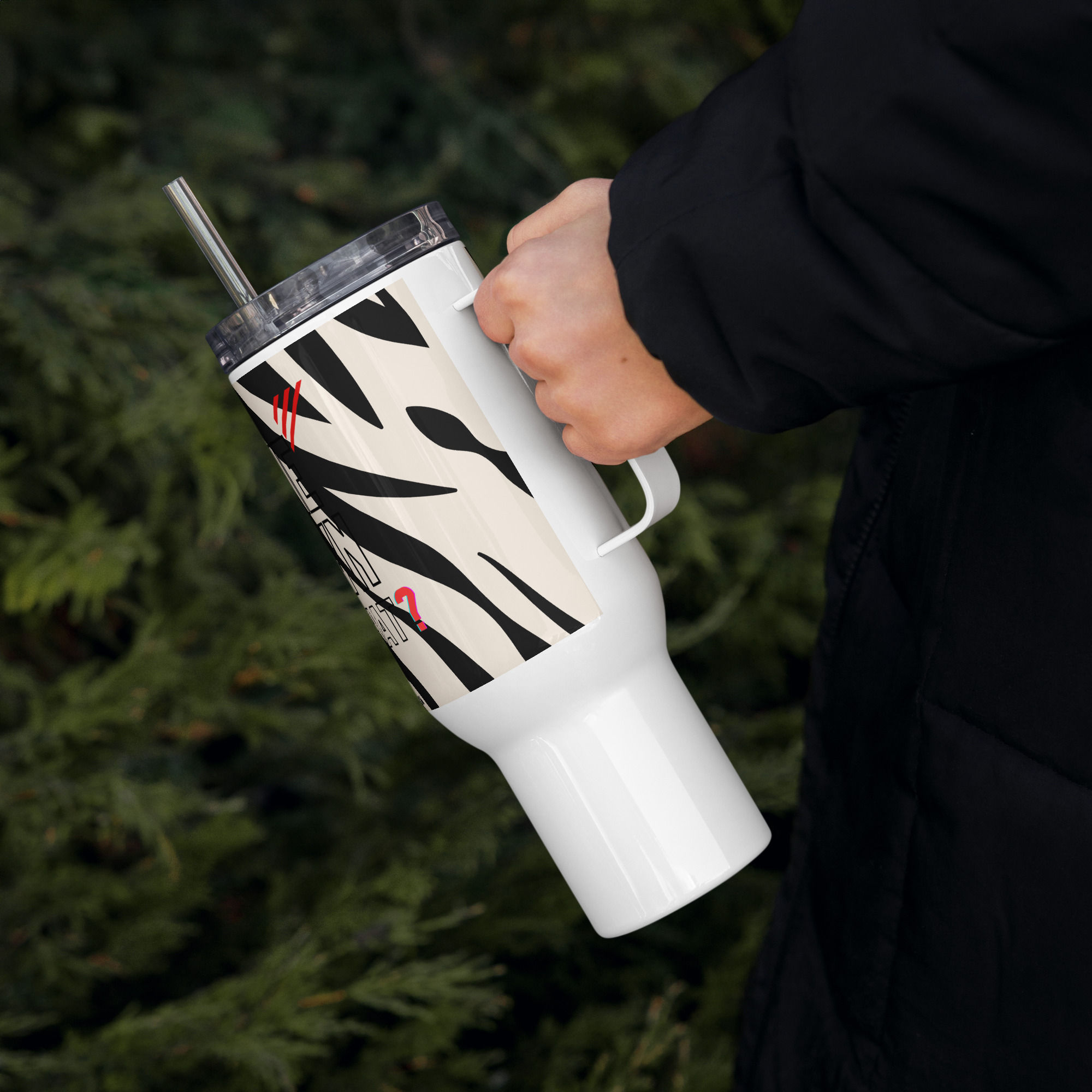 Come Down For What World Travel Tumbler with a handle