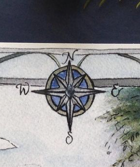 Emilia's Post watercolor detail