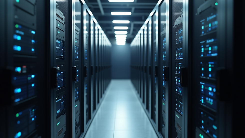 a modern server room with racks of servers