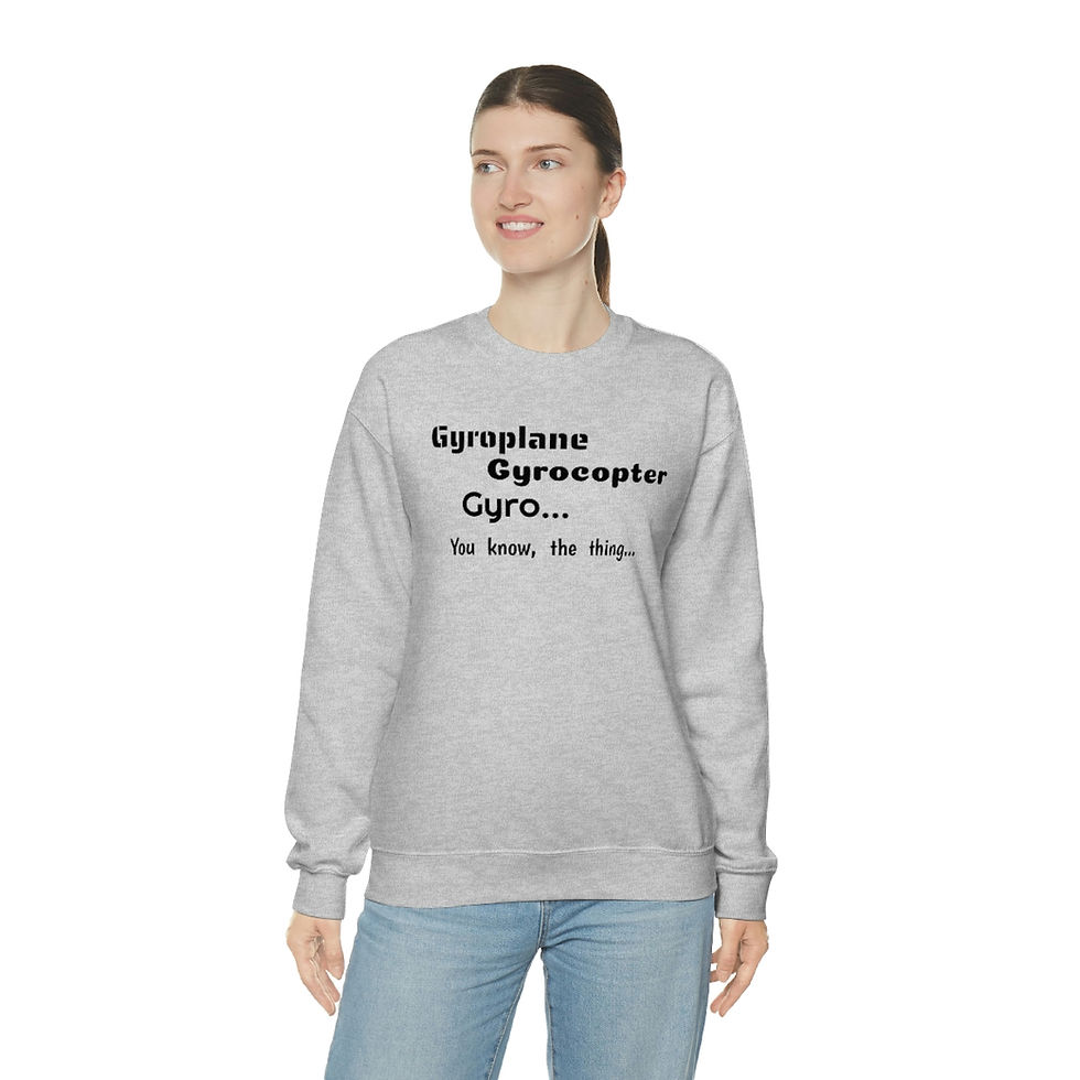 Thumbnail: Gyroplane, Gyrocopter, Gyro... - Light - Crewneck Sweatshirt