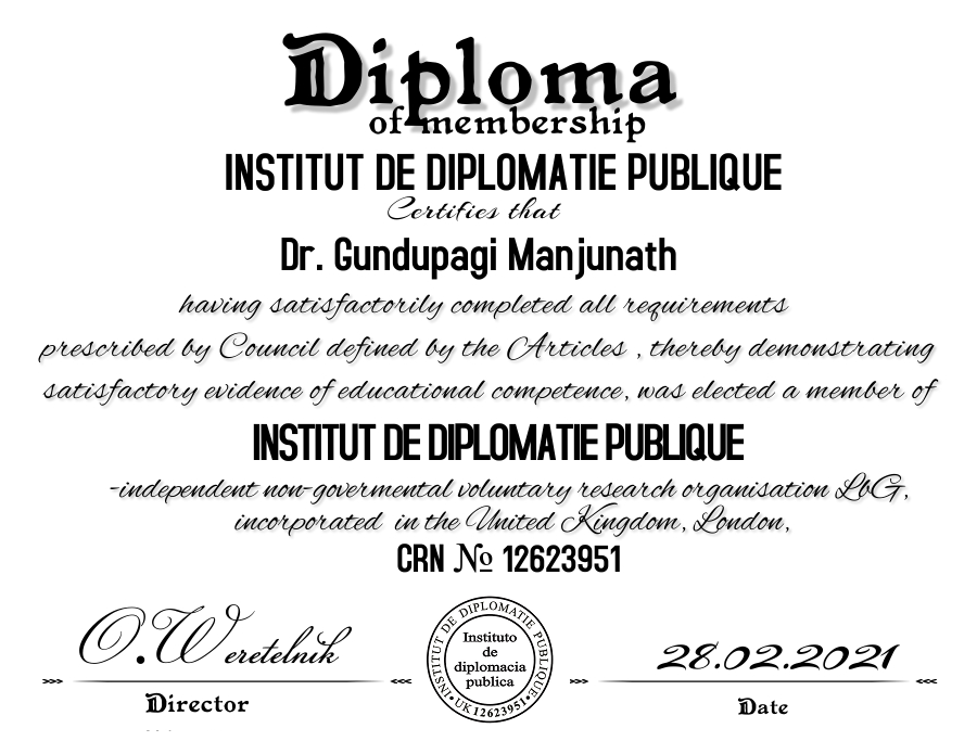GUNDUPAGI MANJUNATH / instituto de diplomacia