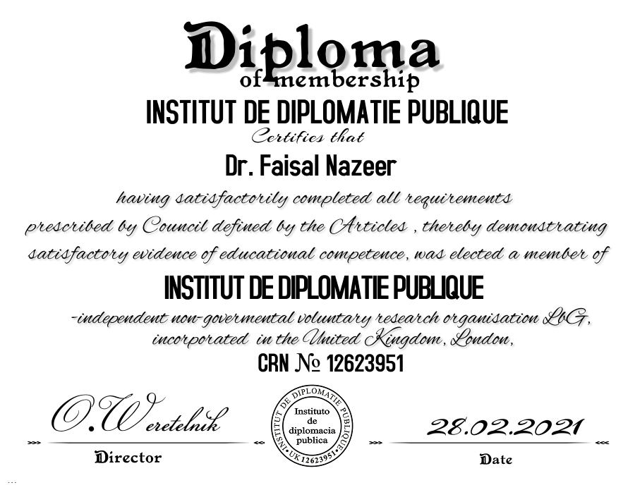 Faisal Nazeer / instituto de diplomacia