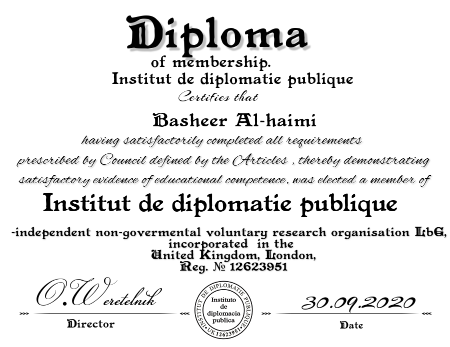 Basheer Al-haimi / INSTITUT FOR PUBLIC DIPLOMACY